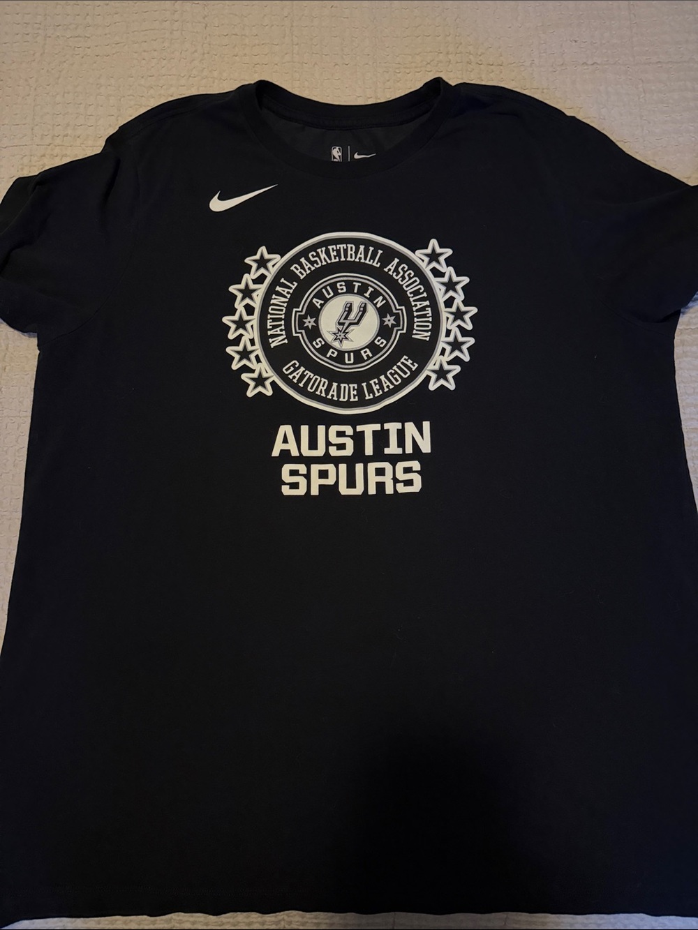 Nike Austin Spurs Black Tee with White Logo